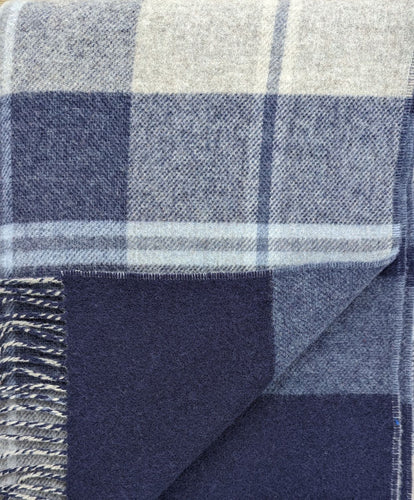 Double Faced Check Lambswool Throw